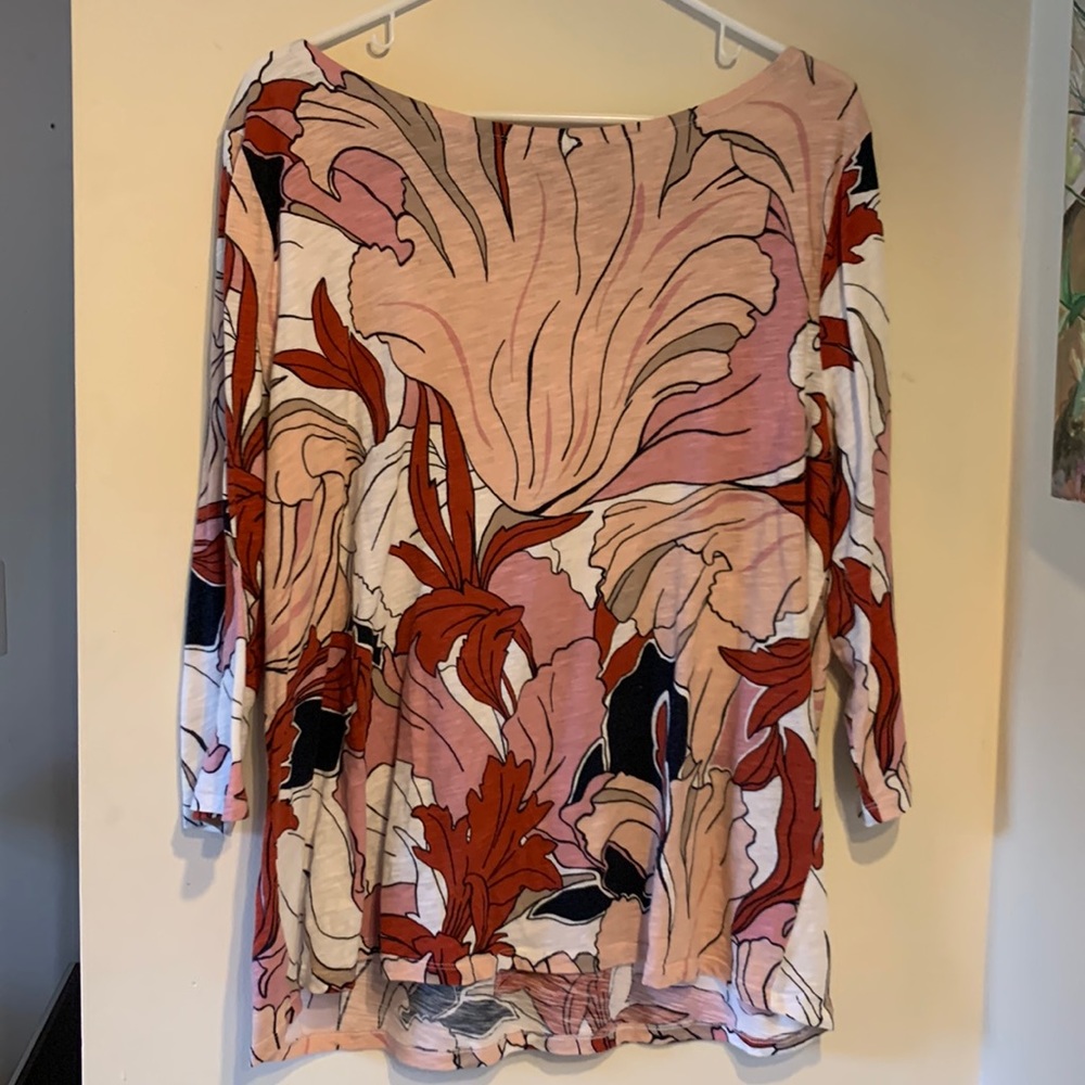 Ann Taylor floral cotton top size XL